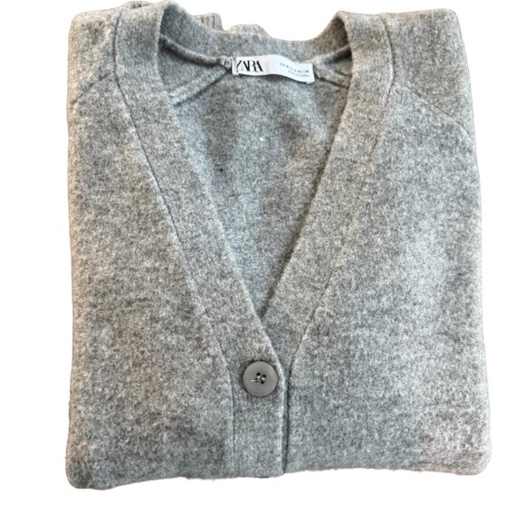 Zara Softknit Cardigan Grey Size M - Picture 4 of 8